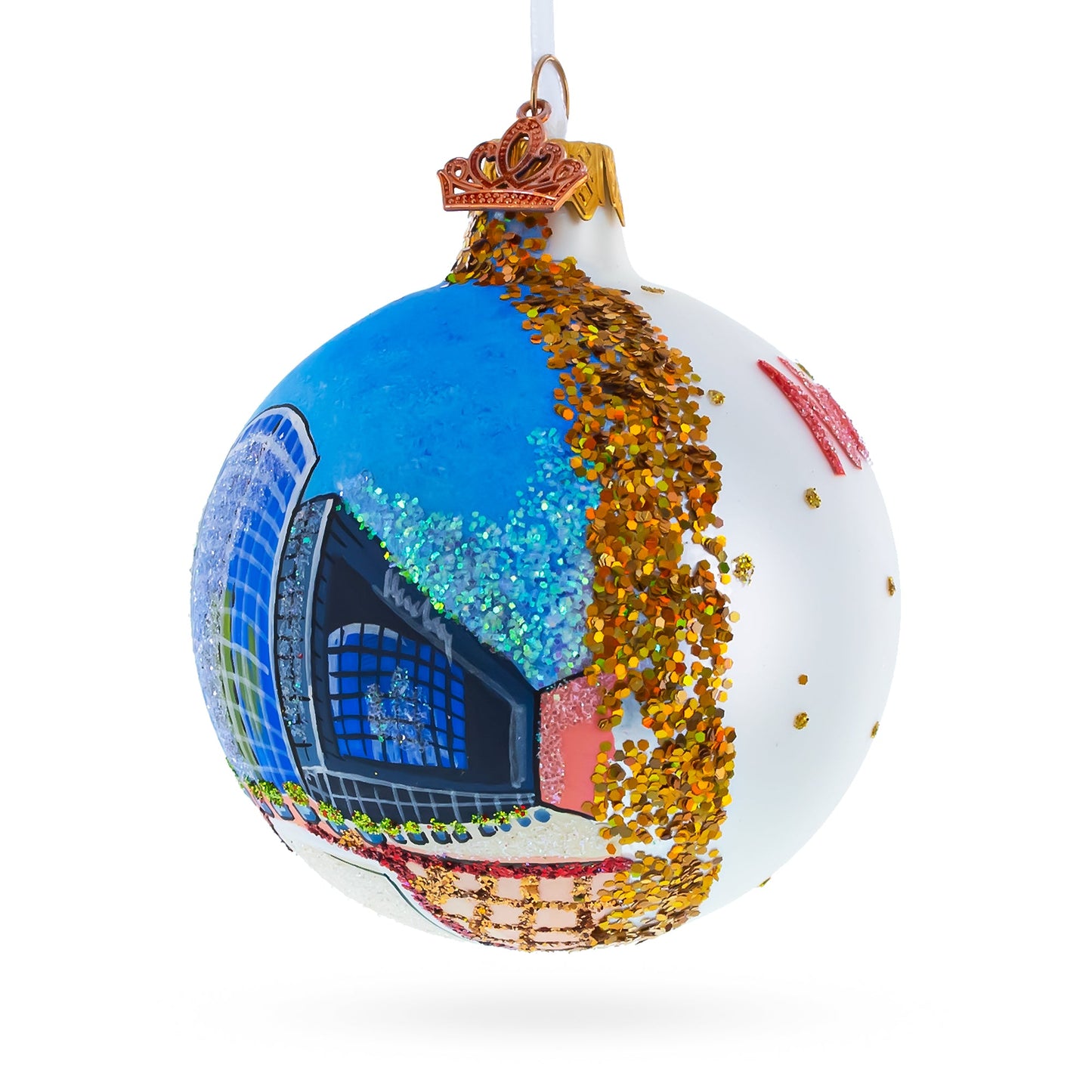 Prudential Center, Newark, New Jersey, USA Glass Ball Christmas Ornament 3.25 Inches