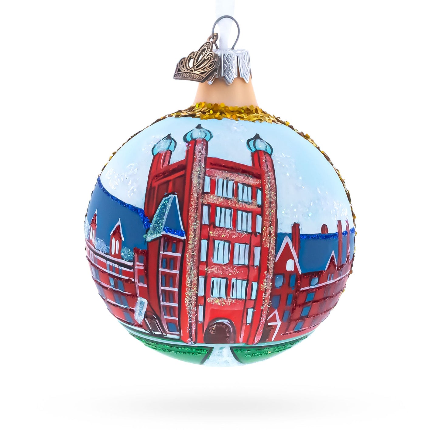 Yale University, New Haven, Connecticut, USA Glass Ball Christmas Ornament 3.25 Inches