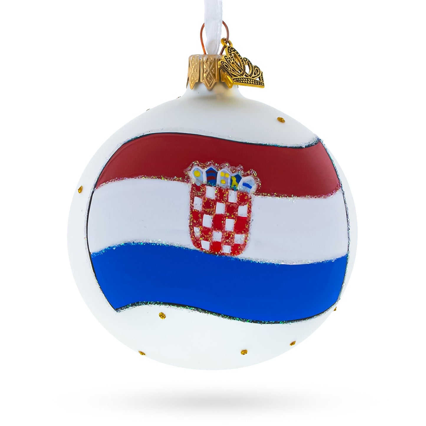 Flag of Croatia Glass Ball Christmas Ornament