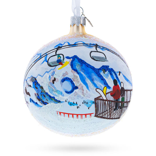 Verbier Ski Resort, Switzerland Glass Ball Christmas Ornament