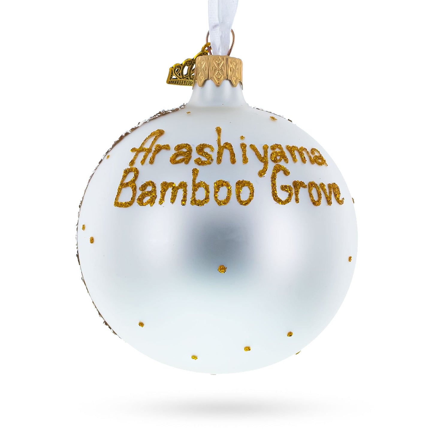 Arashiyama Bamboo Grove, Kyoto, Japan Glass Christmas Ornament