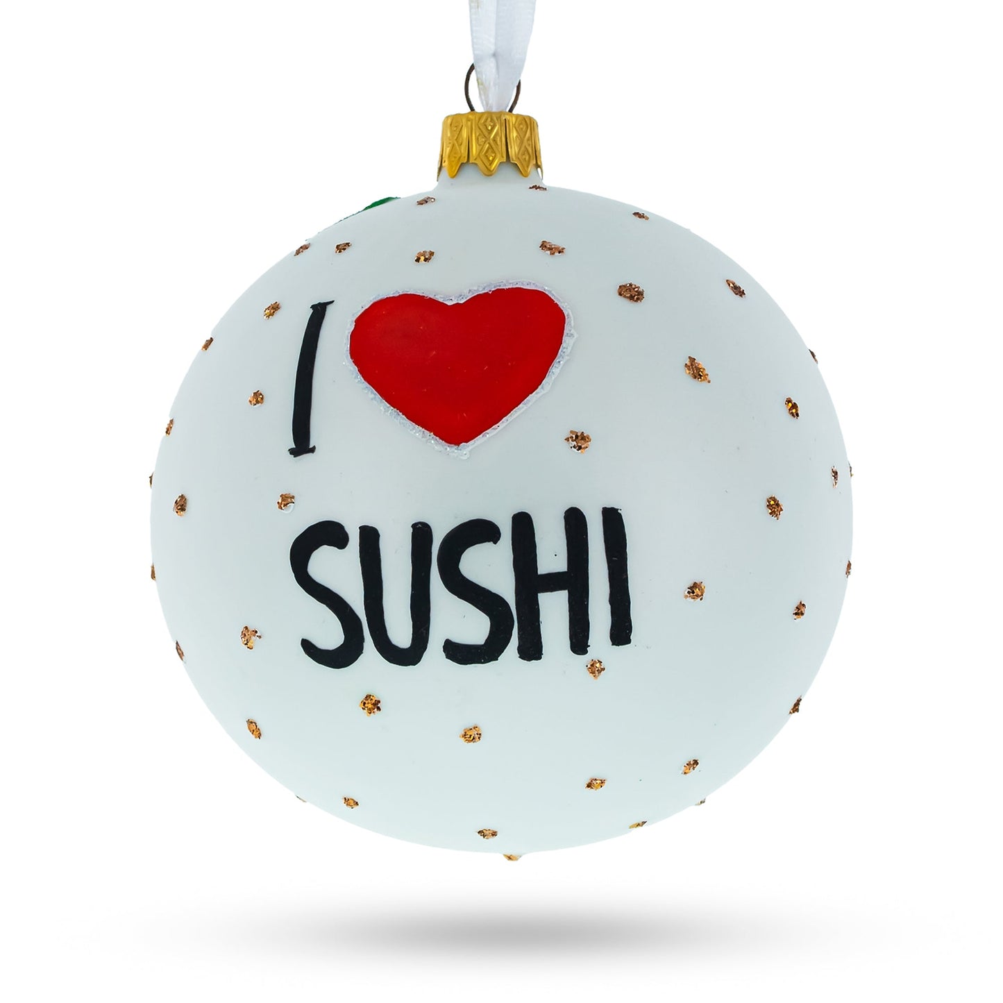 Dedicated Sushi Lover Blown Glass Ball Christmas Ornament 4 Inches