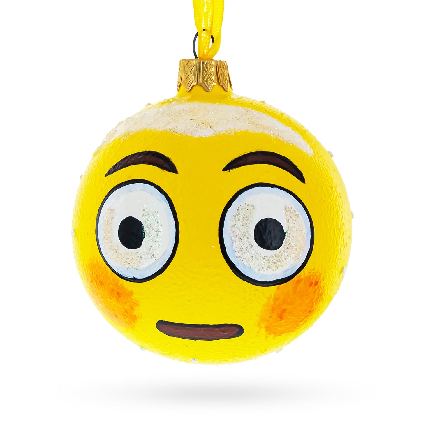 Rolling Eyes Facial Expressions Blown Glass Ball Christmas Ornament 3.25 Inches