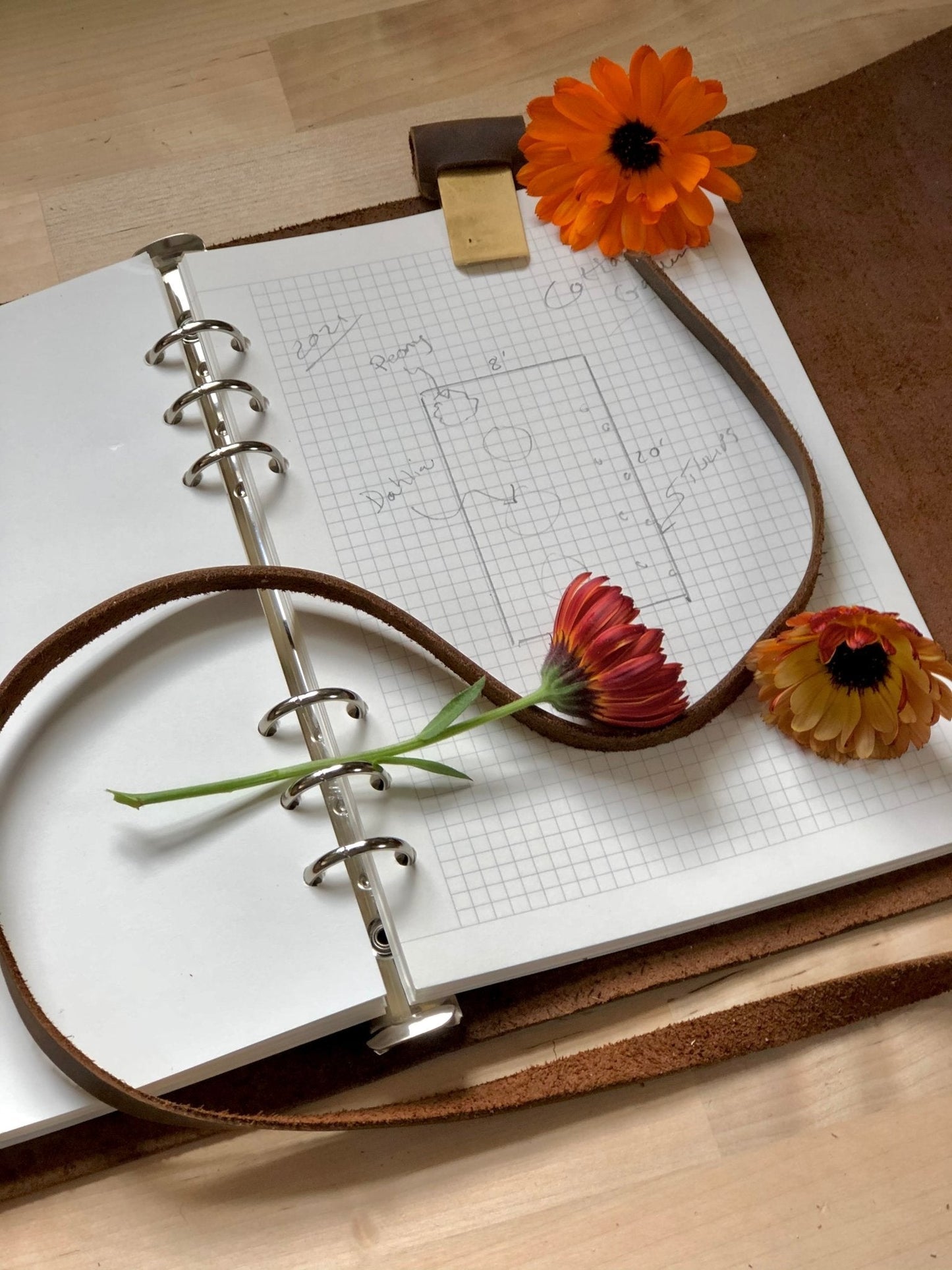 Leather Garden Journal and Diary - A Notebook for Garden Thoughts, Planning and Design