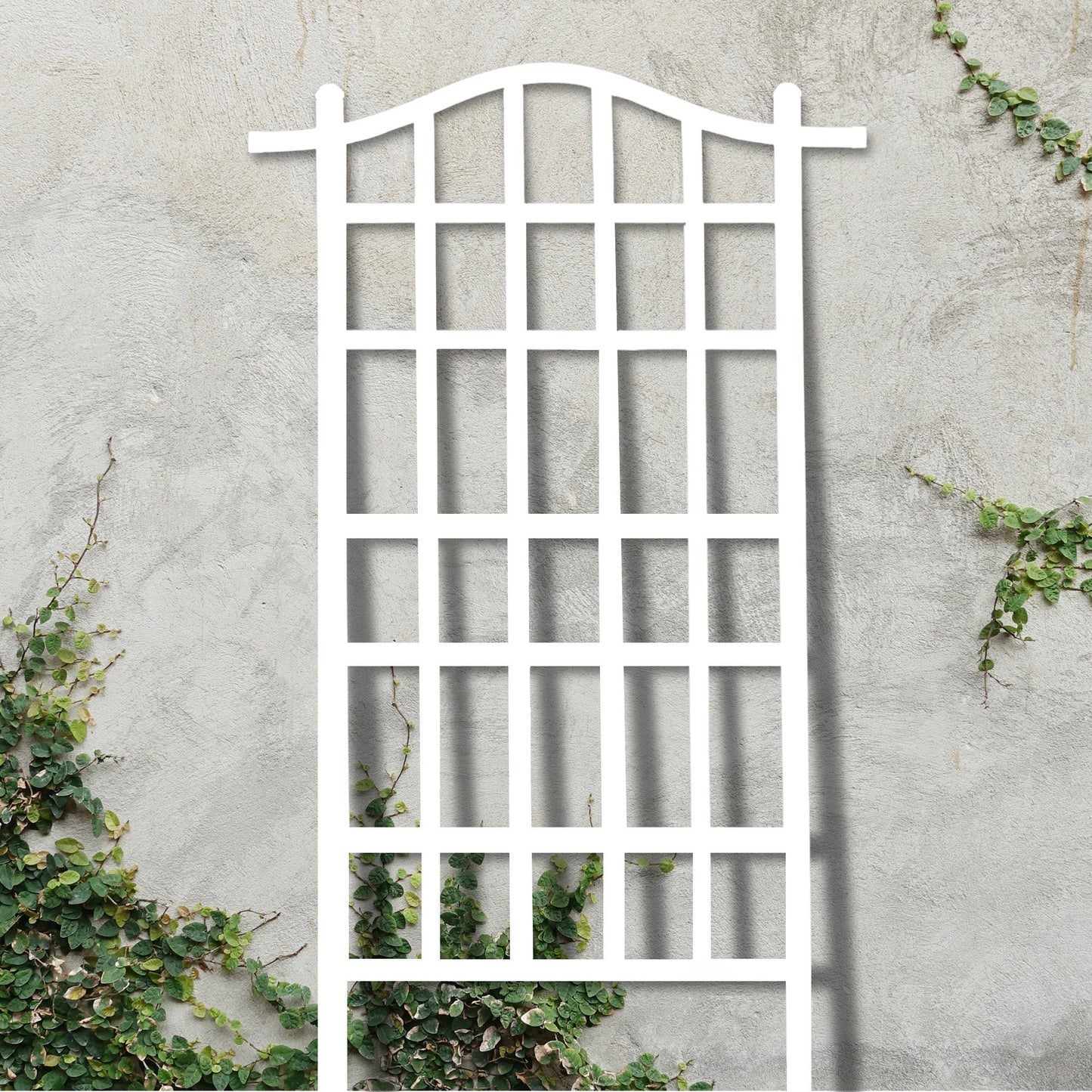 Dura-Trel Melrose 35 x 75 Inch Vinyl Outdoor Garden Patio Plant Trellis, White