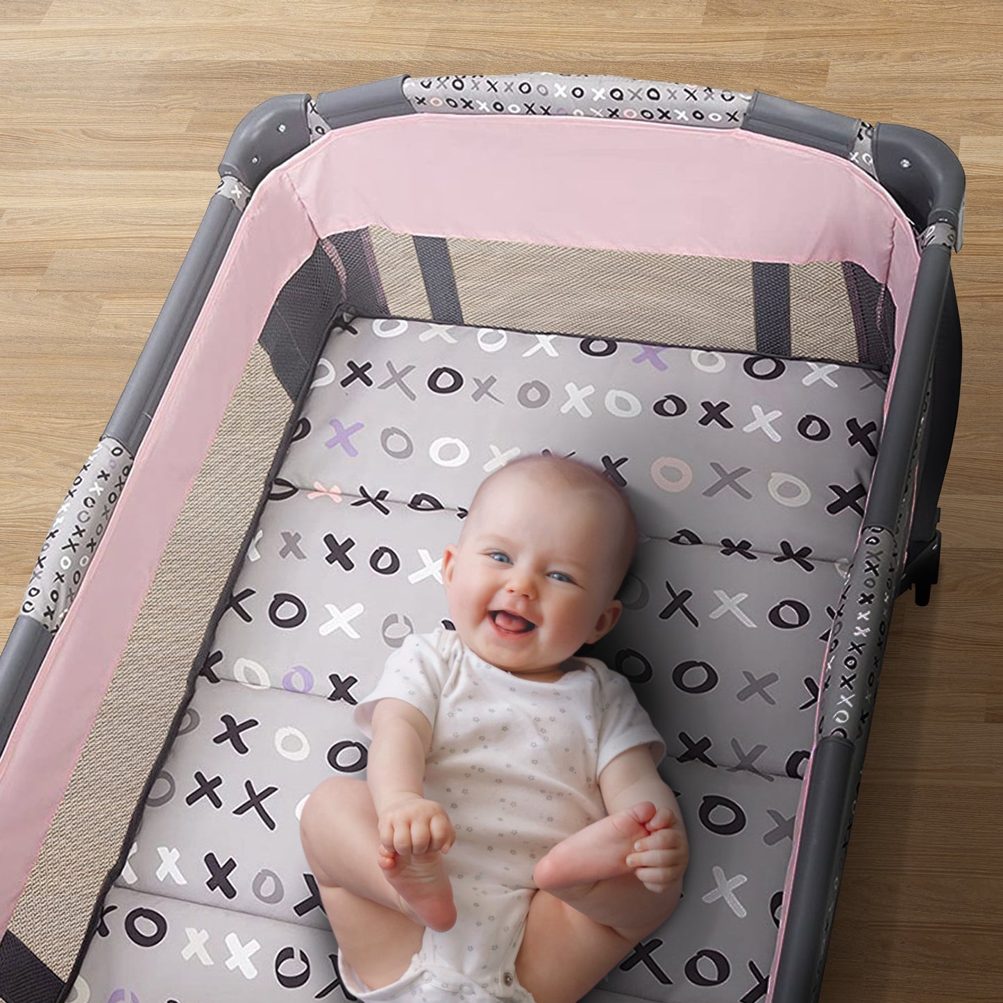 Baby Trend Portable Infant Trend-E Nursery Center with Bassinet, Starlight Pink