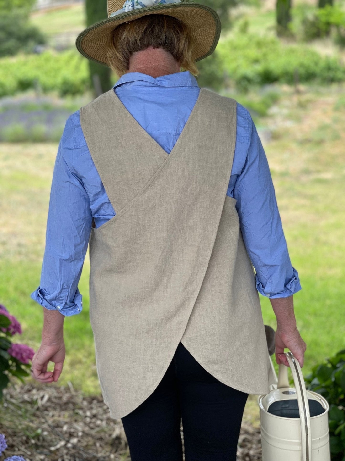 Linen Apron - French Style Crossback