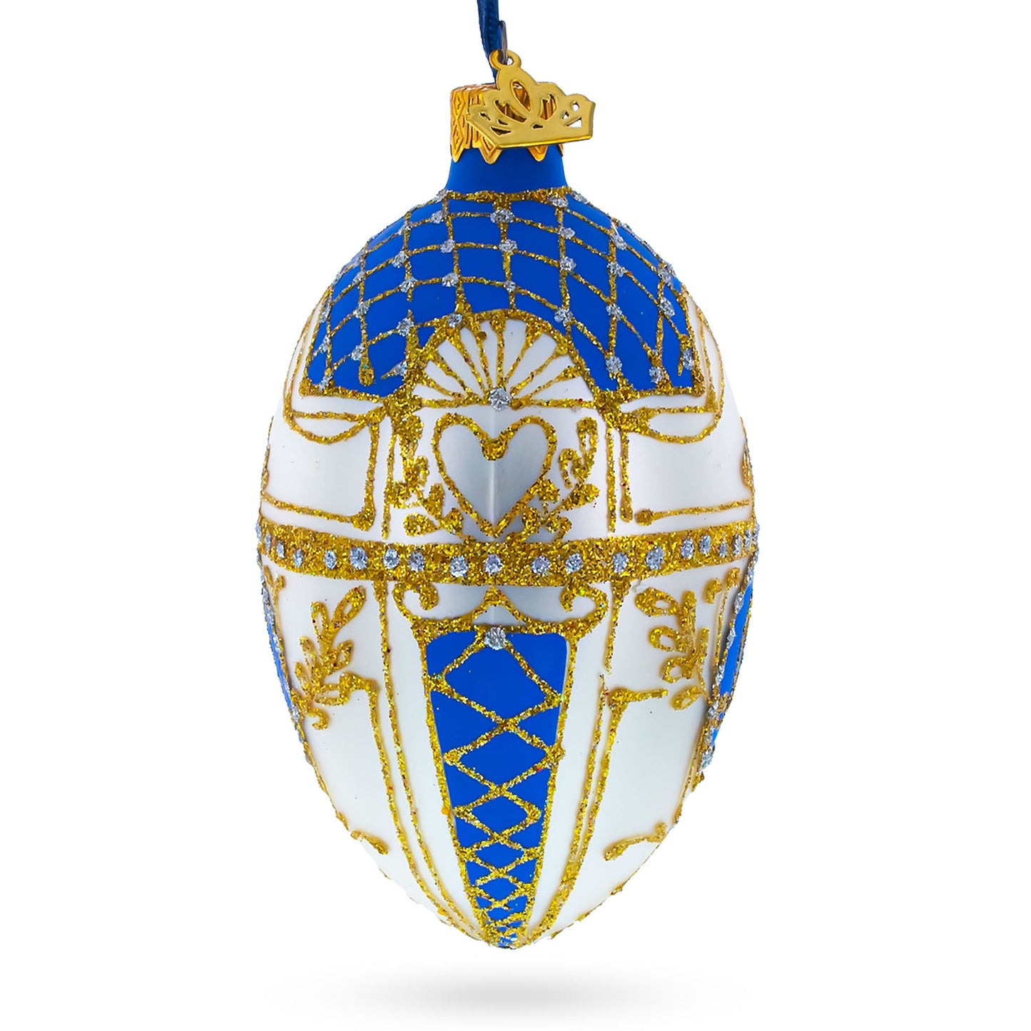 1903 Royal Danish Glass Egg Ornament 4 Inches