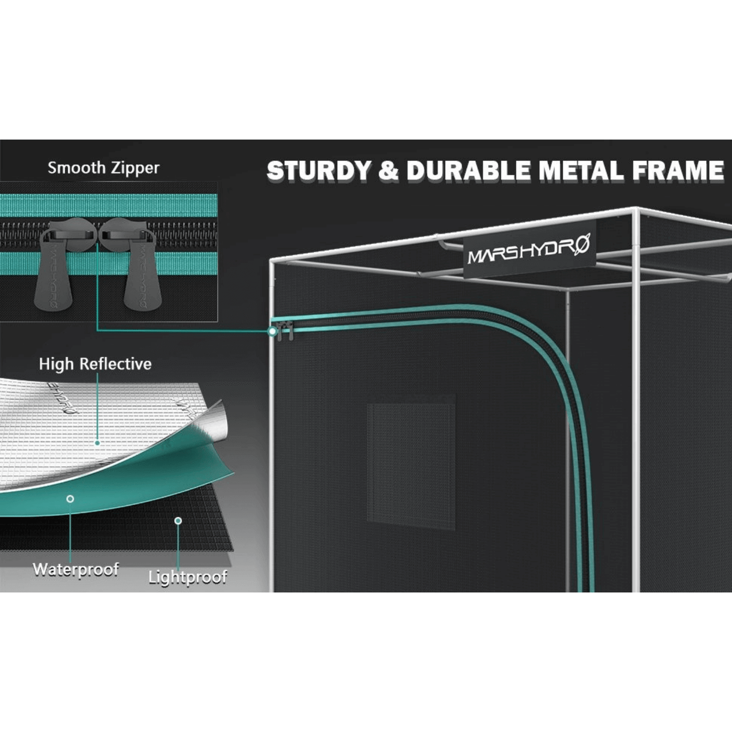Mars Hydro 2' 4" x 2' 4" x 5' 4" (70cm x 70cm x 160cm) Indoor Grow Tent