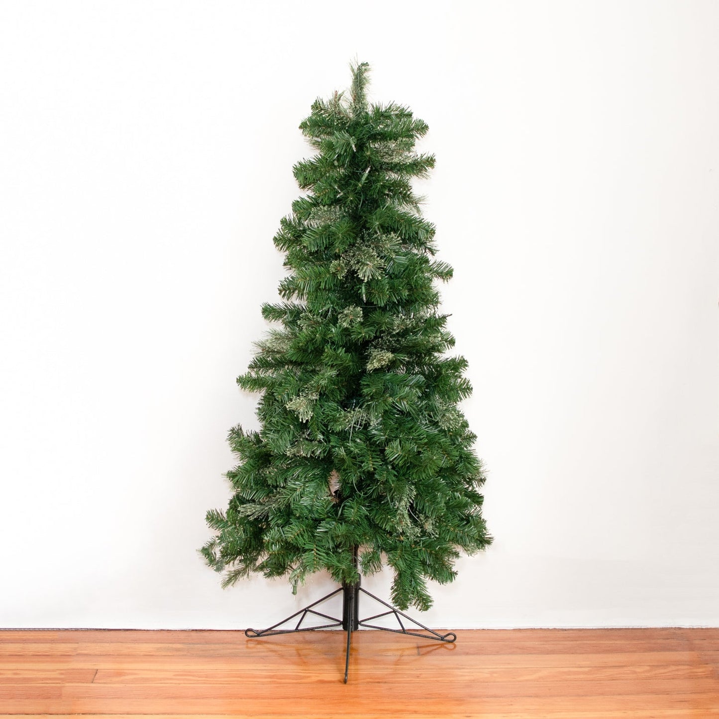 Home Heritage Half Pine 5' Pre-Lit Artificial Christmas Tree, 100 Warm White LED