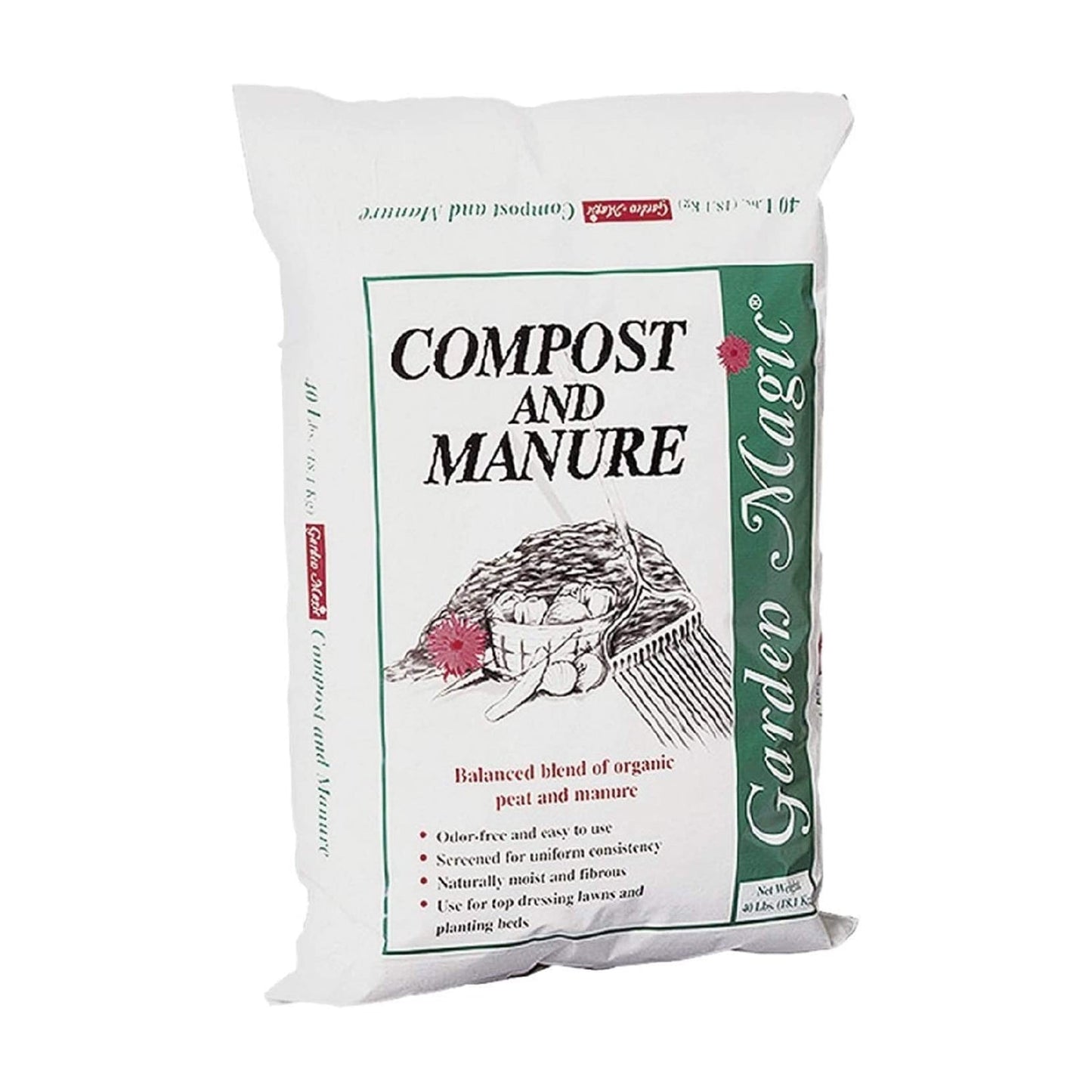 Michigan Peat MPC5240 Garden Magic Nutrient Compost and Manure, 40 Pound Bag