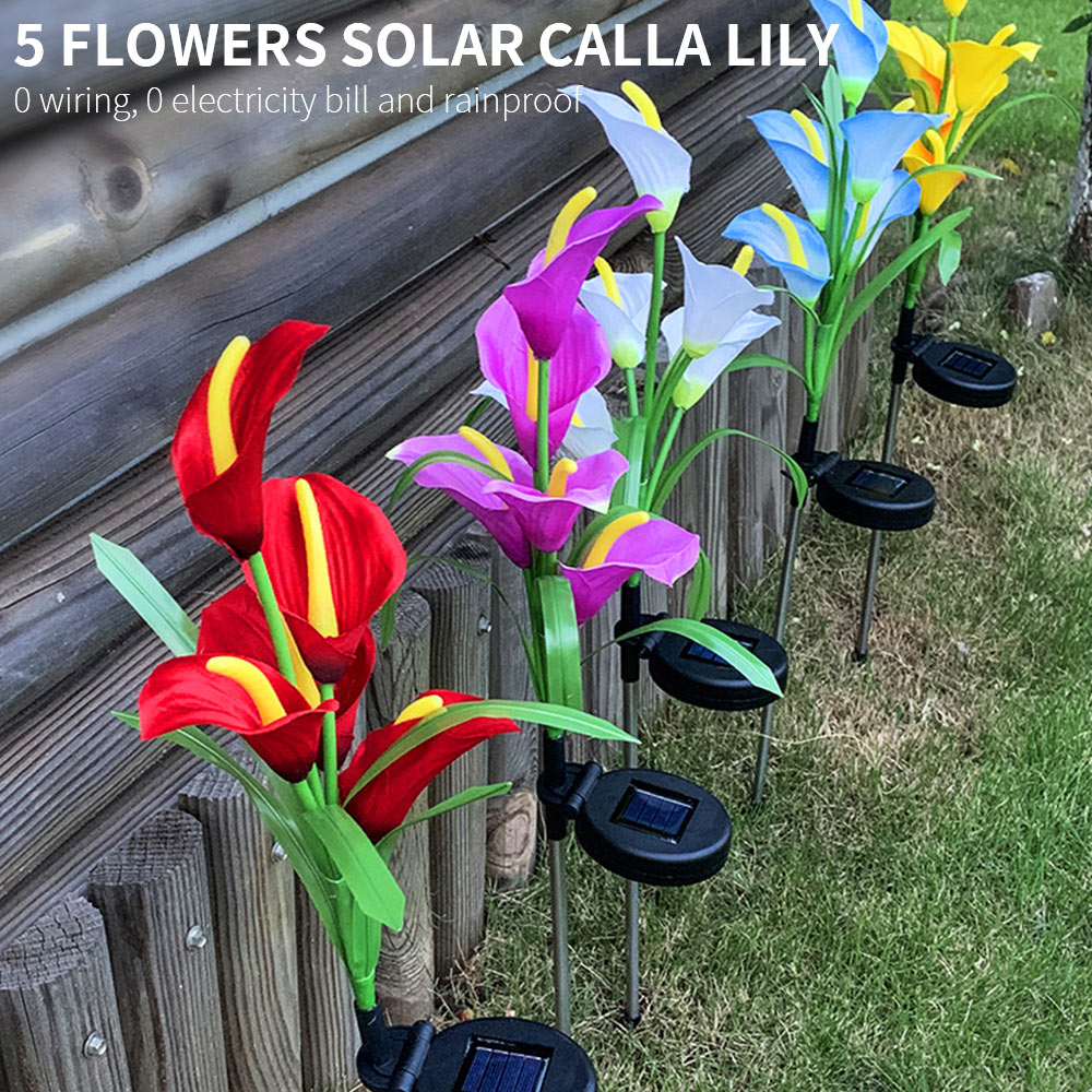 4 Pack Solar Common Calla Lamp Four Color LED