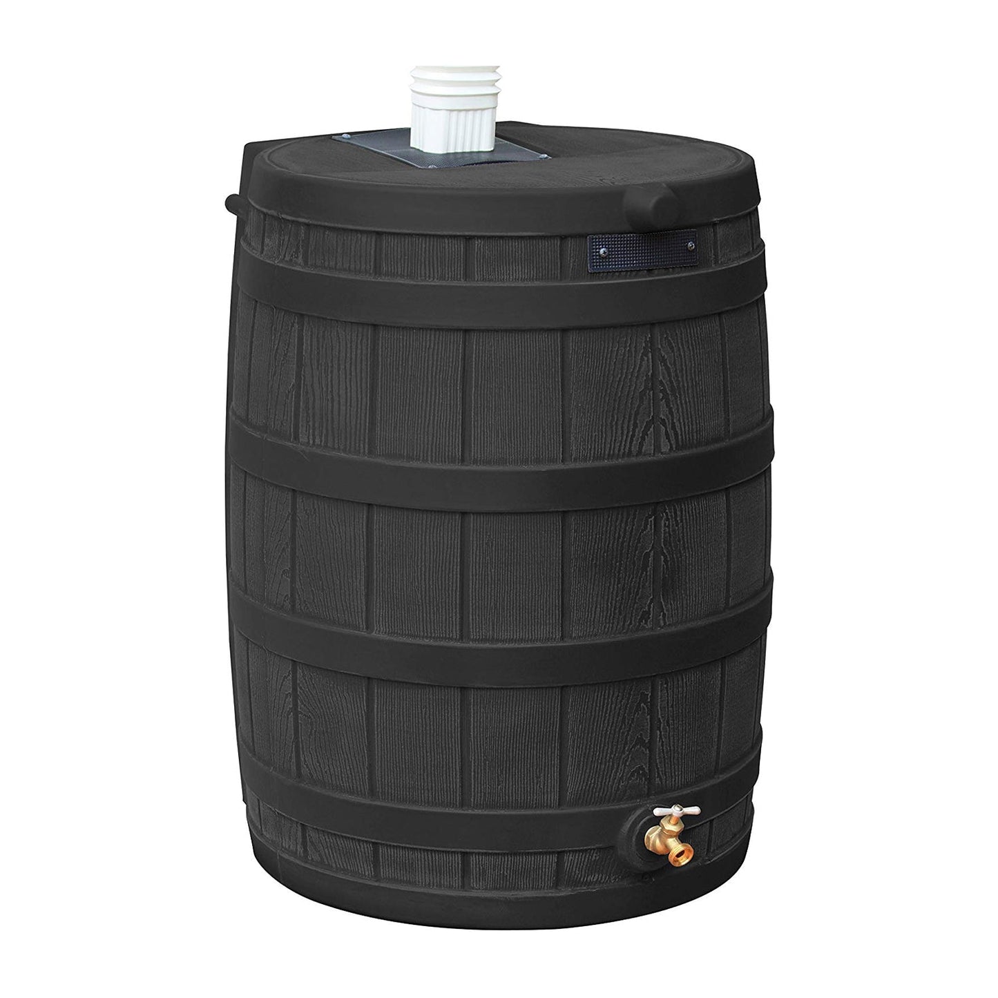 Good Ideas Rain Wizard 40 Gallon Rain Collection Plastic Rain Barrel, Black