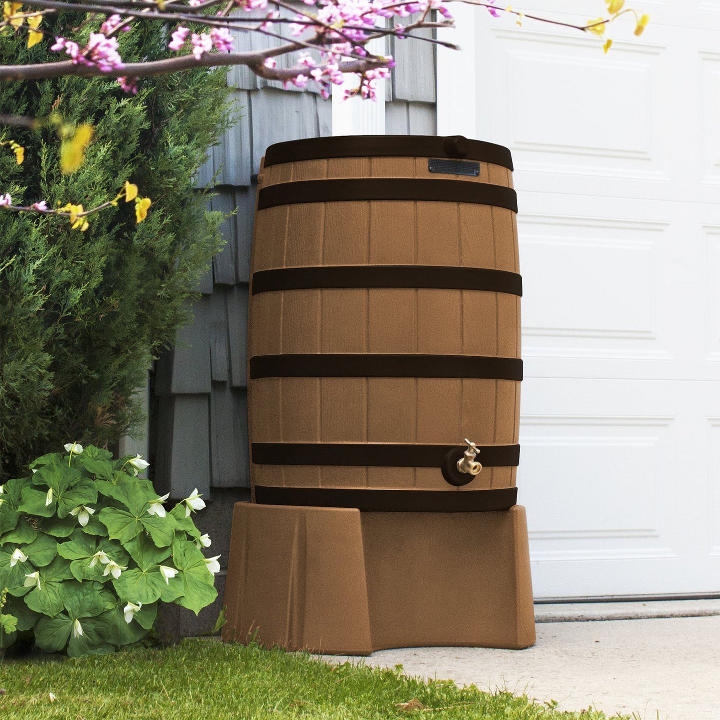 Good Ideas Rain Wizard Rain Collection Rain Barrel Darkened Ribs, Terra Cotta