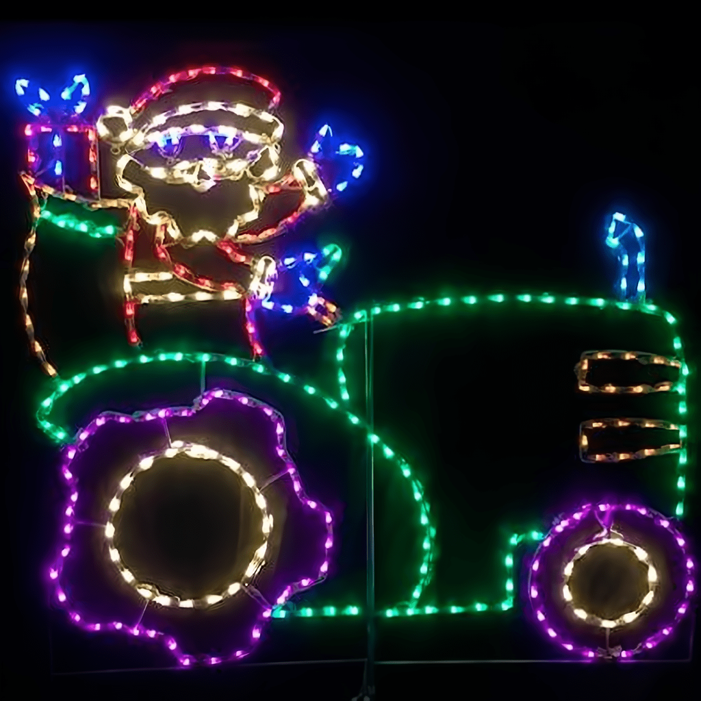 Santa Driving a Tractor