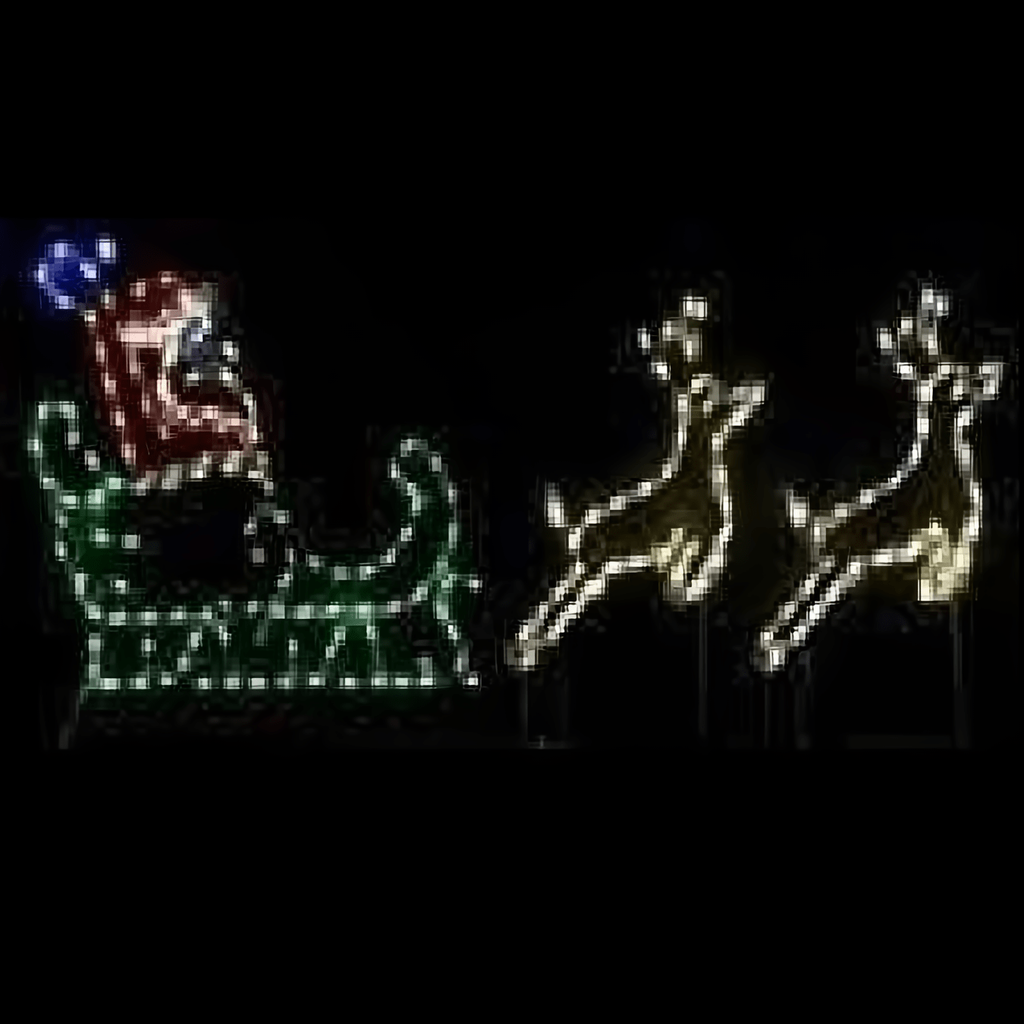 Santa in Sleigh with 2 Deer Small