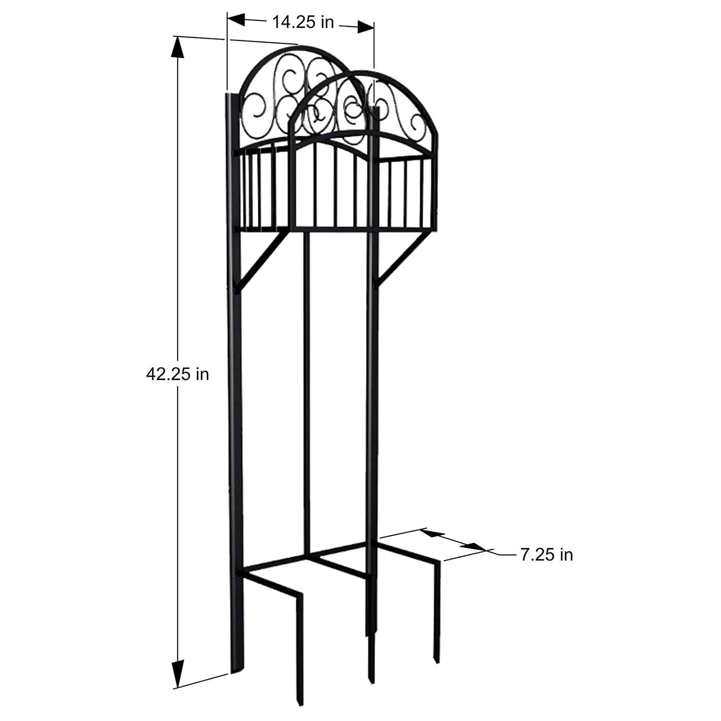 Liberty Garden 5-Prong Gauge Steel Scroll Water Hose Stand with Storage Shelf