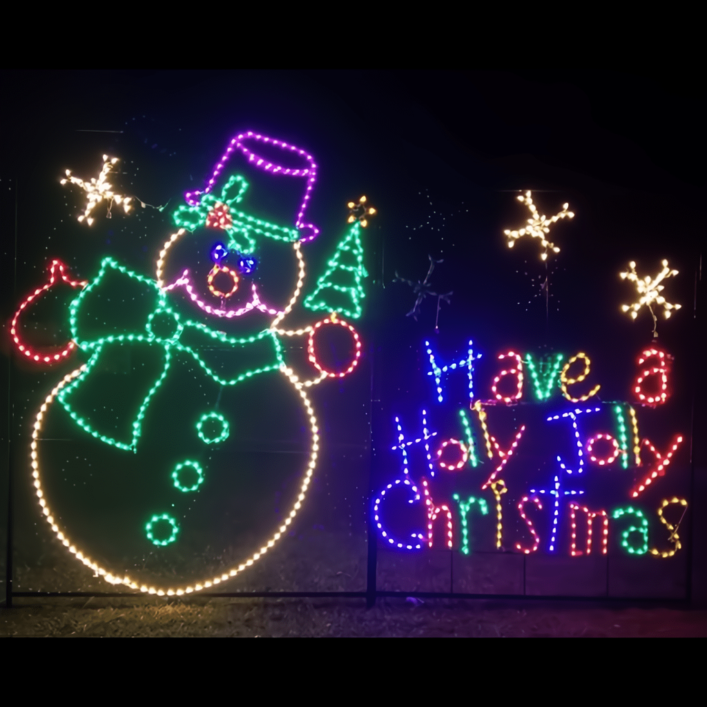 Snowman Holly Jolly Christmas Animated Snowflakes