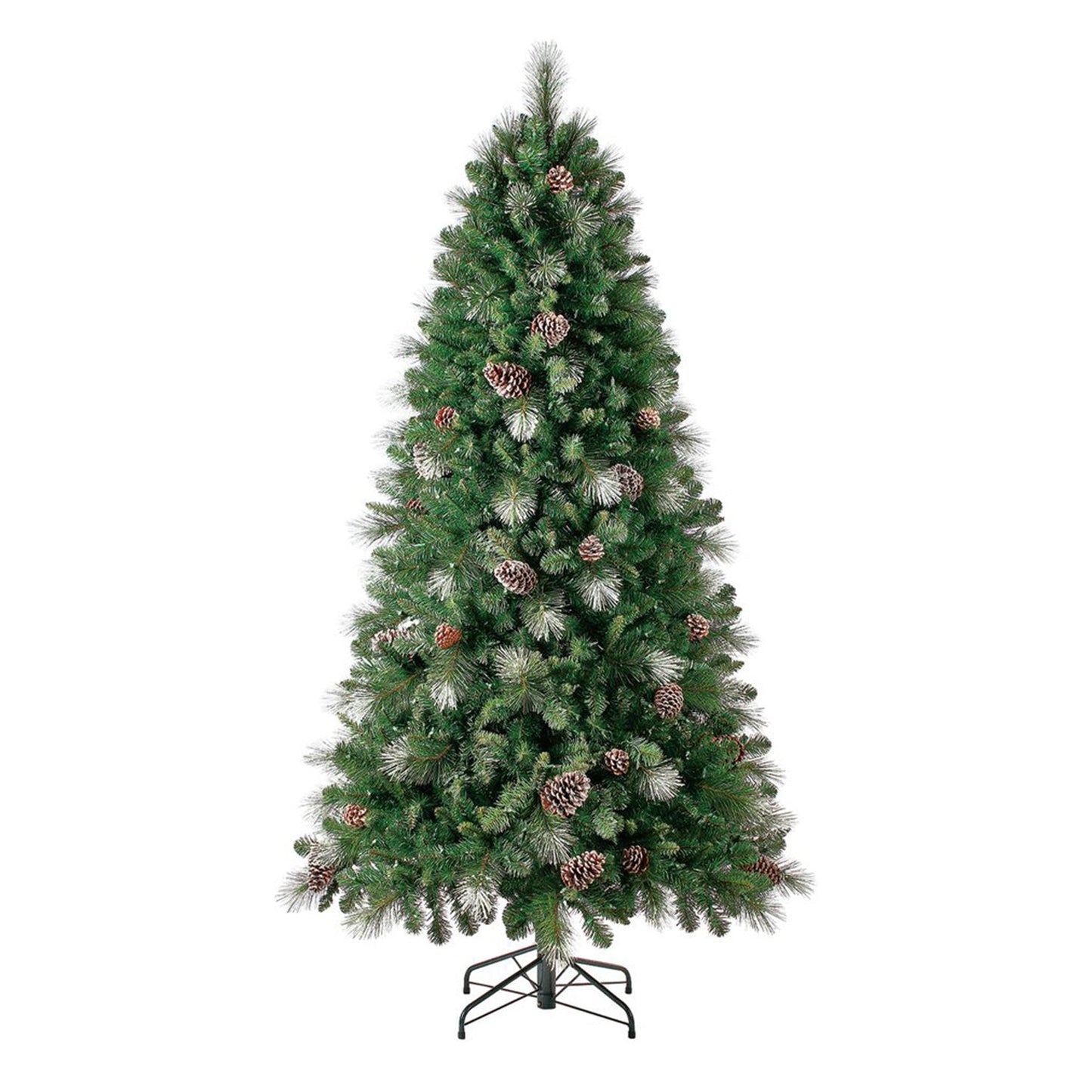 Home Heritage Lincoln 7' Pre-Lit Artificial Christmas Tree, Pinecones & Glitter