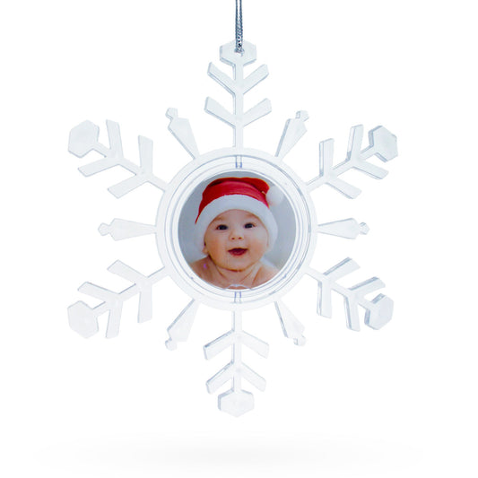 Clear Plastic Christmas Snowflake Frame Ornament: A Delicate Addition to Your Holiday Decor