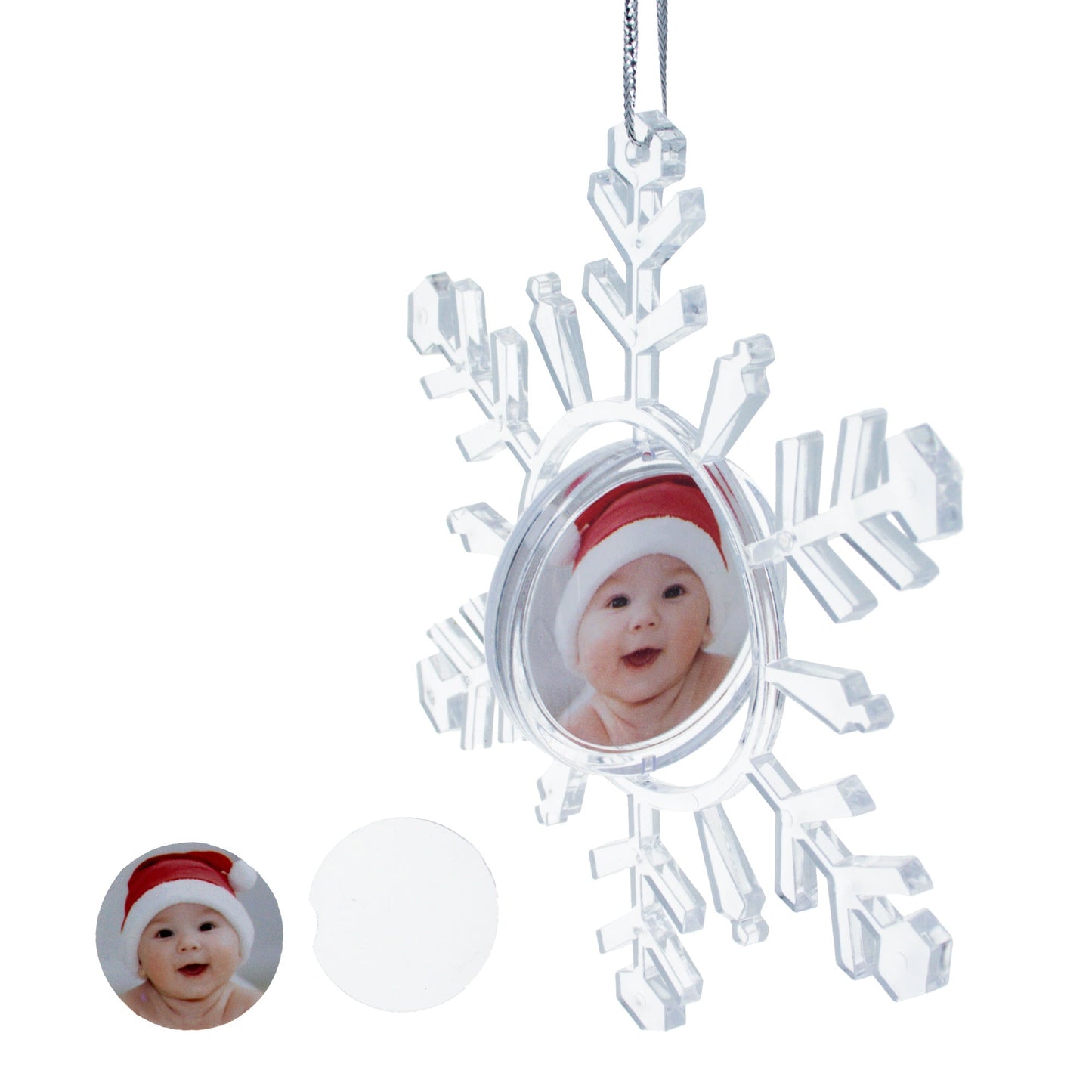 Clear Plastic Christmas Snowflake Frame Ornament: A Delicate Addition to Your Holiday Decor