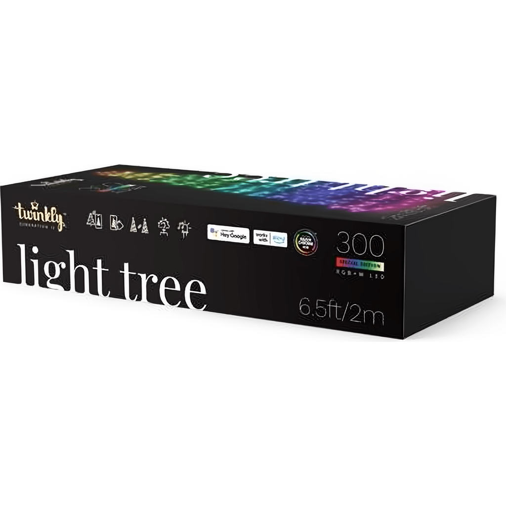 Twinkly App Controlled RGBW 3D Light Show Tree, 300 Bulbs, 6.5 Feet Tall