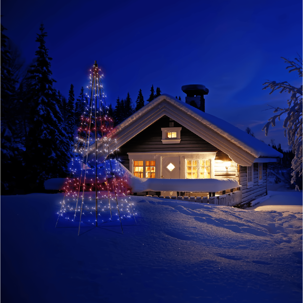 Twinkly App Controlled RGBW 3D Light Show Tree, 450 Bulbs, 10 Feet Tall