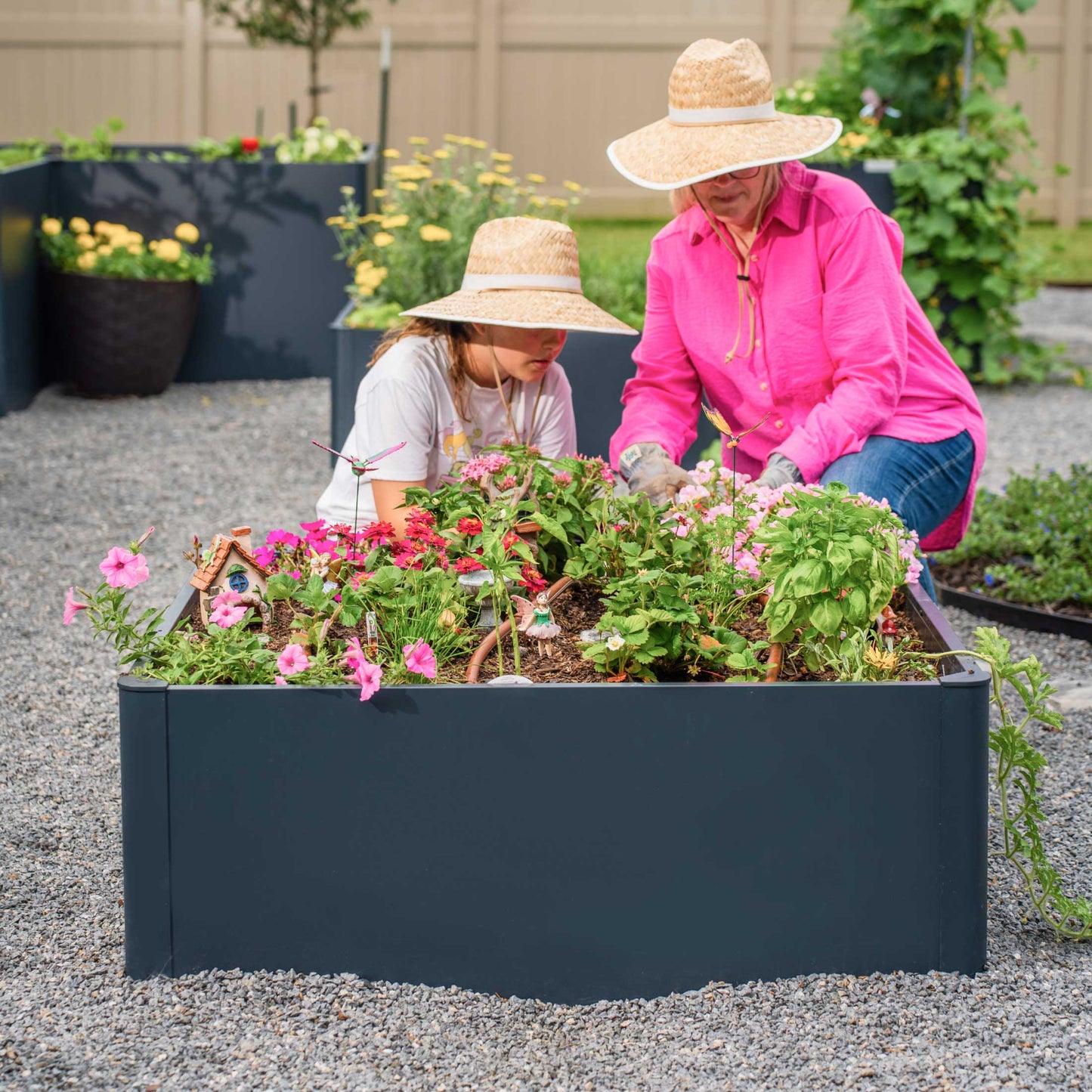 17" Tall Modern 42" x 42" Metal Raised Garden Bed