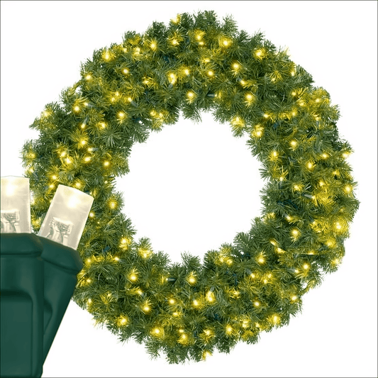 Wreath, 36" Olympia Pine, Pre-Lit, LED Warm White