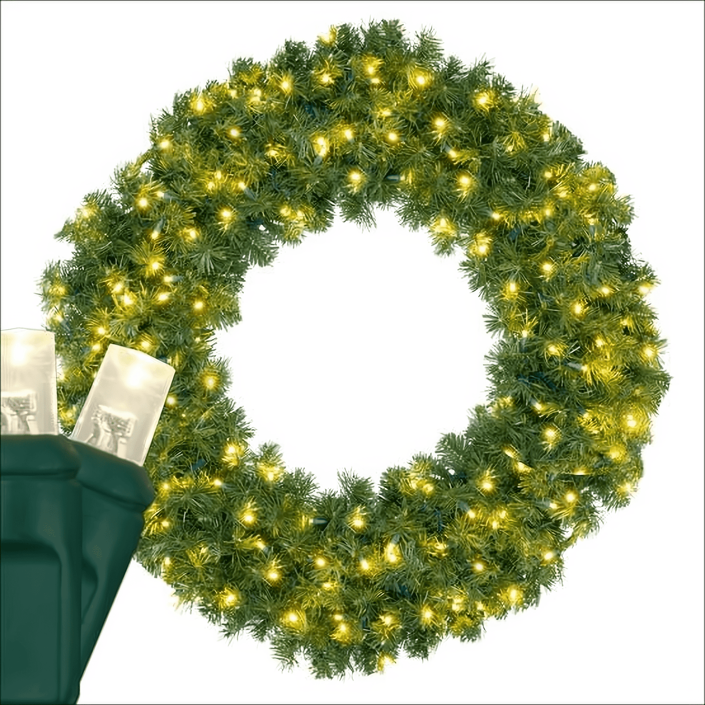 Wreath, 24" Olympia Pine, Pre-Lit, LED Warm White